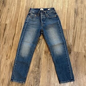 Levi's 501 Crop Selvedge Denim Jeans 23 x 26